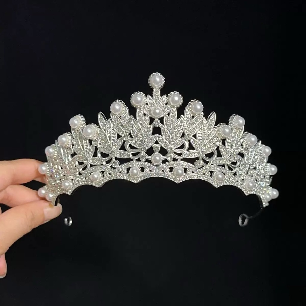 Pearl & Crystal Silver Bridal Tiara